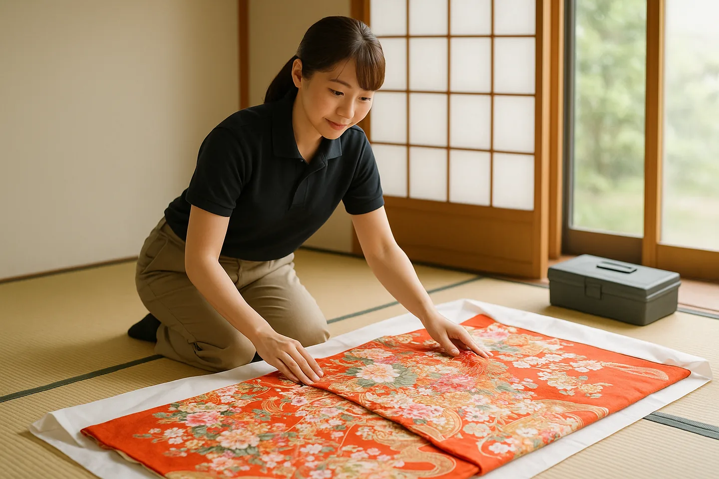 着物の査定の様子